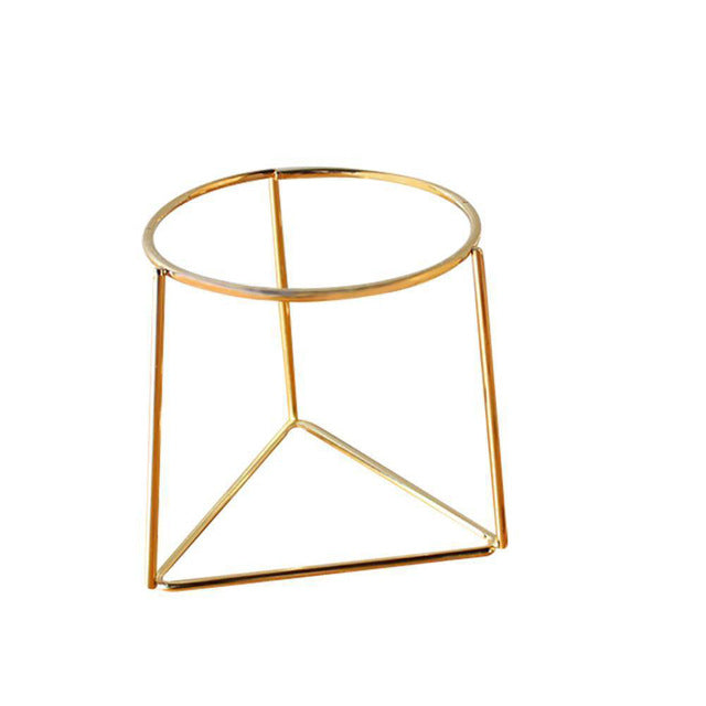 Ceramic Flower Pot Geometric Metal Rack Garden Plant Display Stand Holder Home Decoration Flower Stand tray support for flowers