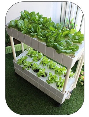 Movable smart planter for home use vertical horticultural hydroponics system with grow lights