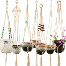 Load image into Gallery viewer, Hot sales 100% handmade macrame plant hanger flower /pot hanger for wall decoration countyard garden
