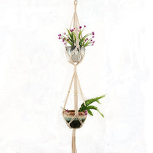 Load image into Gallery viewer, Hot sales 100% handmade macrame plant hanger flower /pot hanger for wall decoration countyard garden
