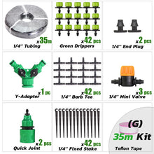 Load image into Gallery viewer, RBCFHI 5-60M 1/4&#39;&#39; Automatic Micro Drip Irrigation System Garden 8 Hole Spray Self Watering Kits With Adjustable Green Dripper
