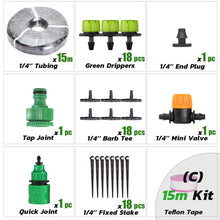 Load image into Gallery viewer, RBCFHI 5-60M 1/4&#39;&#39; Automatic Micro Drip Irrigation System Garden 8 Hole Spray Self Watering Kits With Adjustable Green Dripper
