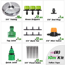 Load image into Gallery viewer, RBCFHI 5-60M 1/4&#39;&#39; Automatic Micro Drip Irrigation System Garden 8 Hole Spray Self Watering Kits With Adjustable Green Dripper
