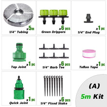 Load image into Gallery viewer, RBCFHI 5-60M 1/4&#39;&#39; Automatic Micro Drip Irrigation System Garden 8 Hole Spray Self Watering Kits With Adjustable Green Dripper
