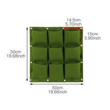 Load image into Gallery viewer, Wall Hanging Planting Bags 4/9/18/49/72 Pockets Green Grow Bag Planter Vertical Garden Vegetable Living Garden Bag Home Supplies
