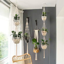 Load image into Gallery viewer, Hot Sales 100% Handmade Macrame Plant Hanger Flower /Pot Hanger For Wall Decor Courtyard Garden Hanging Planter Hanging Basket
