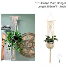 Load image into Gallery viewer, Hot Sales 100% Handmade Macrame Plant Hanger Flower /Pot Hanger For Wall Decor Courtyard Garden Hanging Planter Hanging Basket
