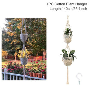 Hot Sales 100% Handmade Macrame Plant Hanger Flower /Pot Hanger For Wall Decor Courtyard Garden Hanging Planter Hanging Basket
