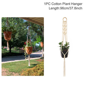 Hot Sales 100% Handmade Macrame Plant Hanger Flower /Pot Hanger For Wall Decor Courtyard Garden Hanging Planter Hanging Basket