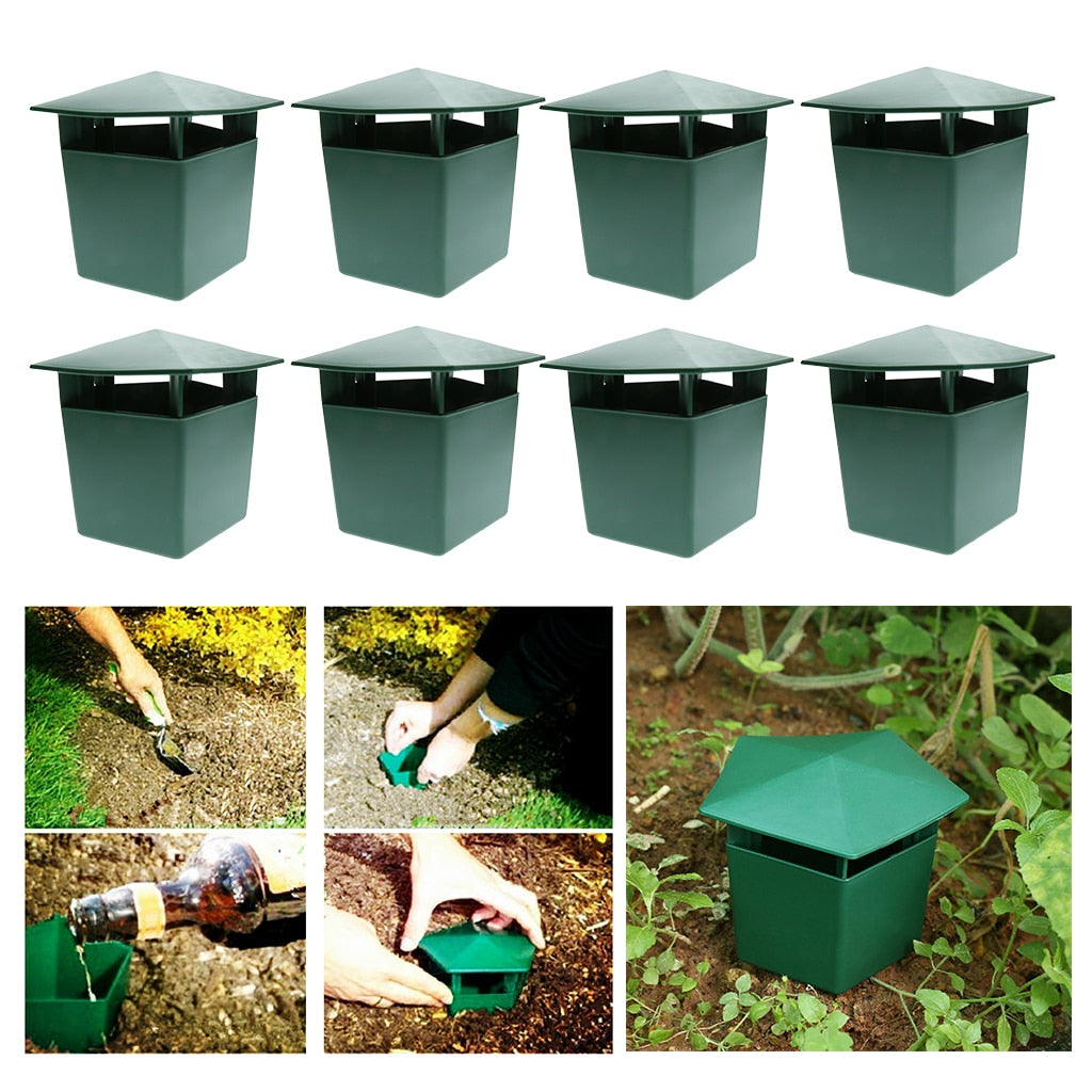 8 Pieces Beer Slug & Snail Traps Eco-Friendly to Catch Slugs Snails Catcher, Safe for Kids and Pets